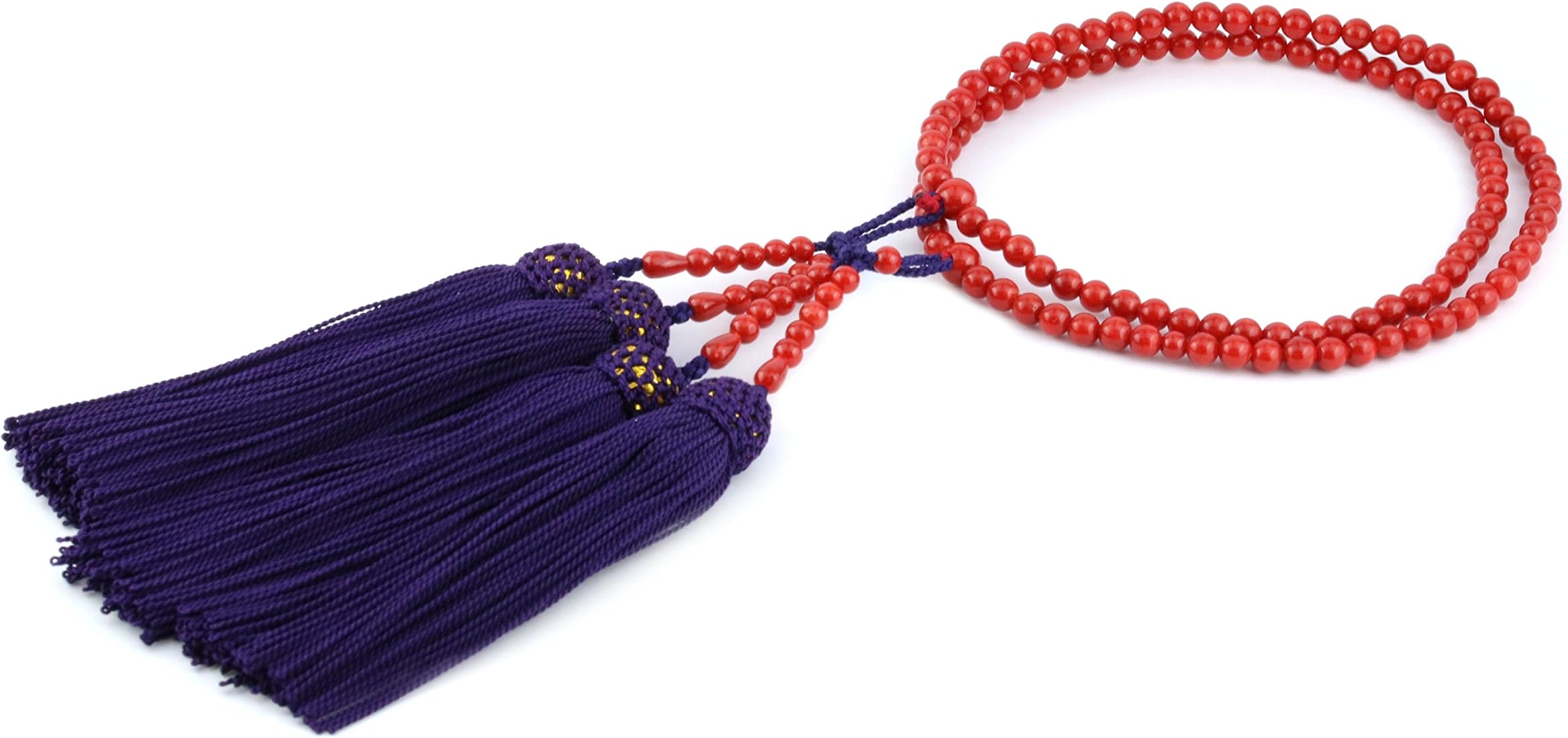 Amazon.co.jp: 【念珠入袋付】イタリア産 赤 珊瑚 念珠 本連 108P 数珠